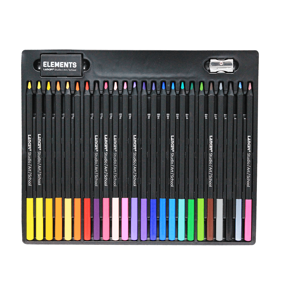 LÁPICES DE COLORES ELEMENTS 24 COLORES TRIANGULAR MINA 4.0 MM -2